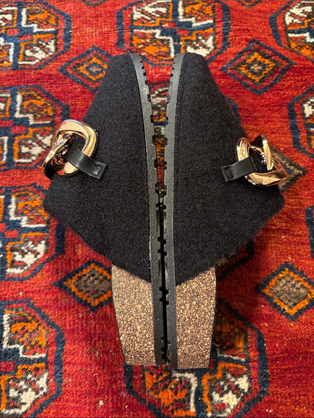 Chain Link Felt Clogs - Picture 4 of 5